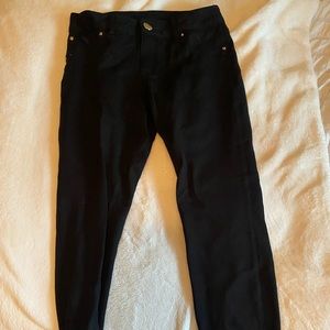 International Concept womens black pants with gold buttons